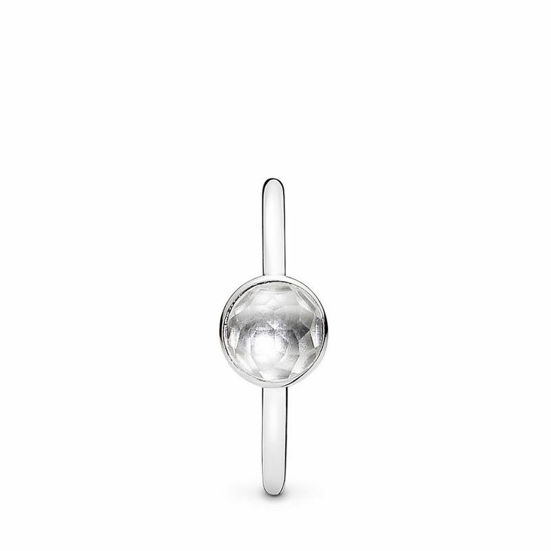 Pandora April Droplet Stackable Ring Silver Egypt QY4601389